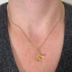Pamono Vintage French Artists Palette 18k Yellow Gold Enamel Charm Pendant, 1960s><noscript><img width=