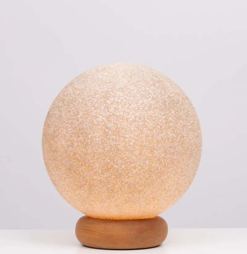 Pamono Vintage French Ball Lamp on Pine Base, 1970> Table Lamps