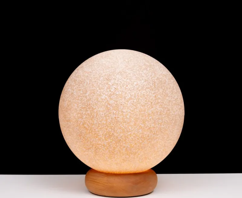 Pamono Vintage French Ball Lamp on Pine Base, 1970> Table Lamps