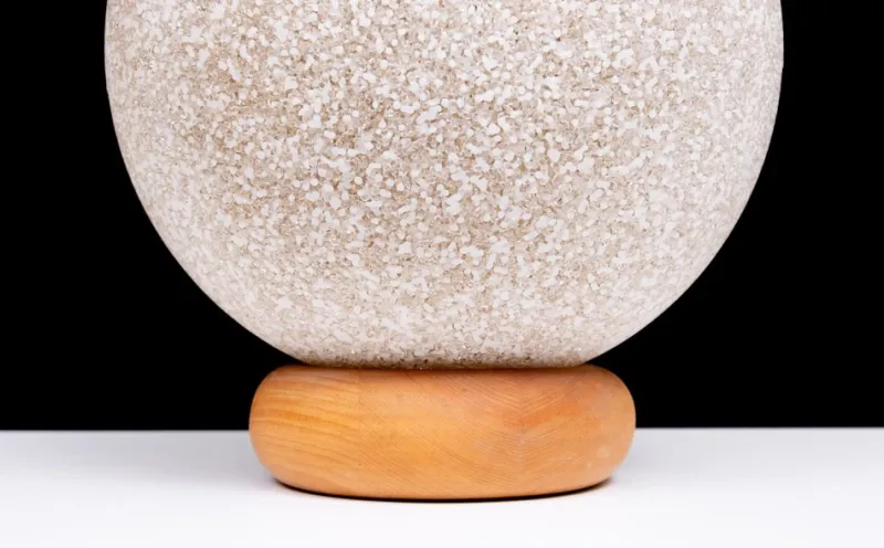 Pamono Vintage French Ball Lamp on Pine Base, 1970> Table Lamps
