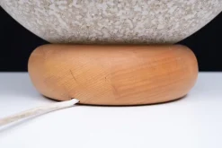 Pamono Vintage French Ball Lamp on Pine Base, 1970><noscript><img width=