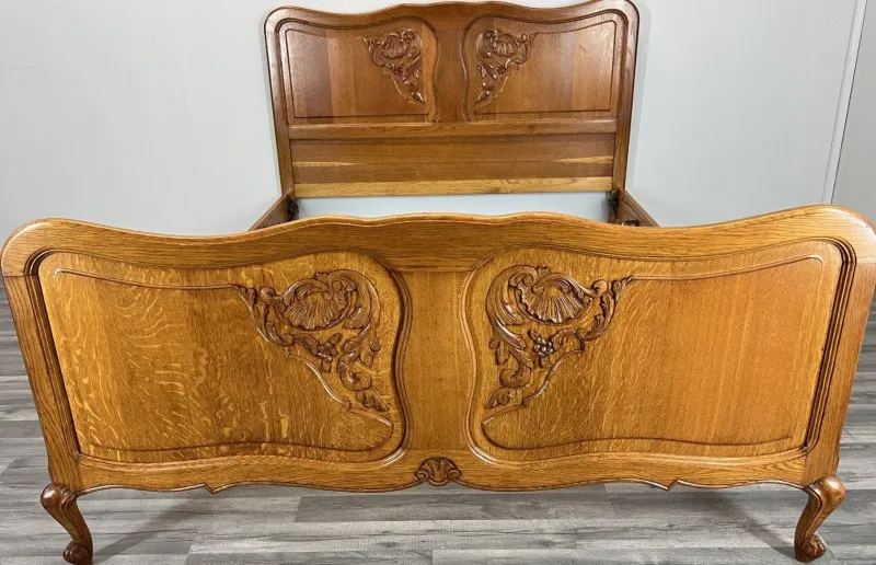 Outlet Pamono Vintage French Bed Frame in Oak
