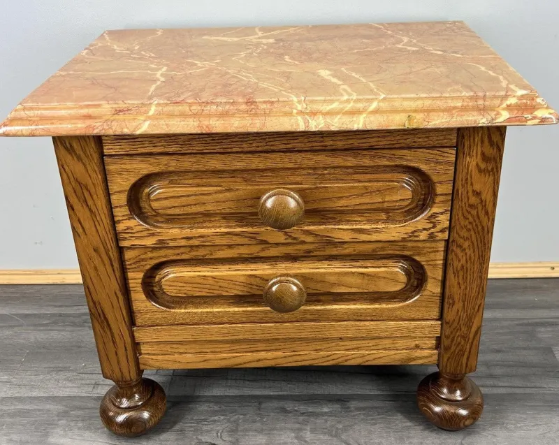 Best Pamono Vintage French Bedside Table with Marble To