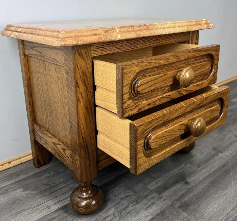Best Pamono Vintage French Bedside Table with Marble To