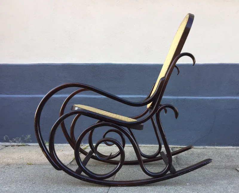Best Pamono Vintage French Bentwood Junior Rocking Chair with Swirls, 1970s