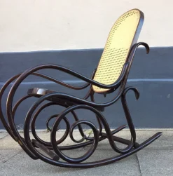 Best Pamono Vintage French Bentwood Junior Rocking Chair with Swirls, 1970s