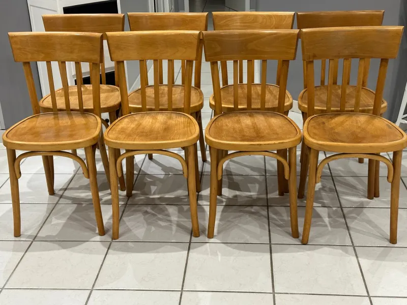 Pamono Vintage French Bistro Chairs, 1960s, Set of 8> Side Chairs & Dining Chairs