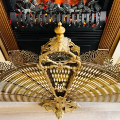 Hot Pamono Vintage French Brass Fan Firescreen