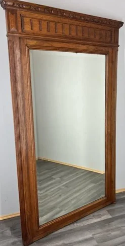Pamono Vintage French Carved Oak Wall Mirror><noscript><img width=