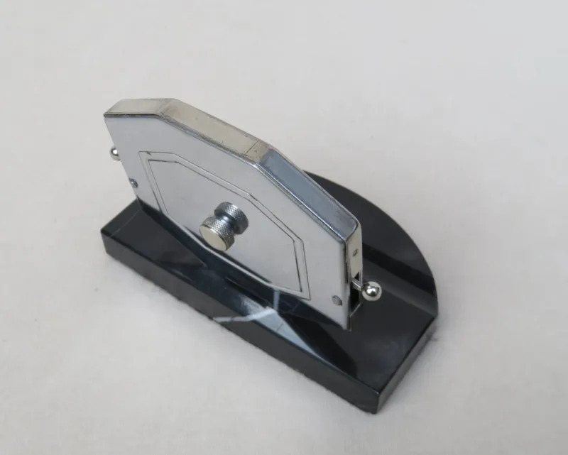 Outlet Pamono Vintage French Chrome & Marble Perpetual Calendar with Pen Tray from Mistral