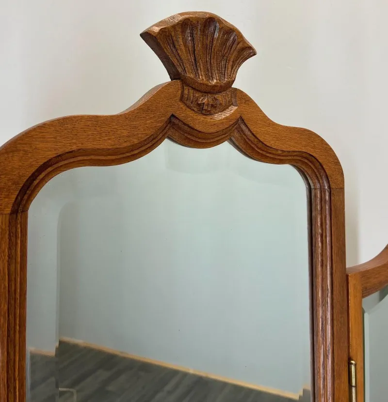Online Pamono Vintage French Dressing Table with Mirror in Oak
