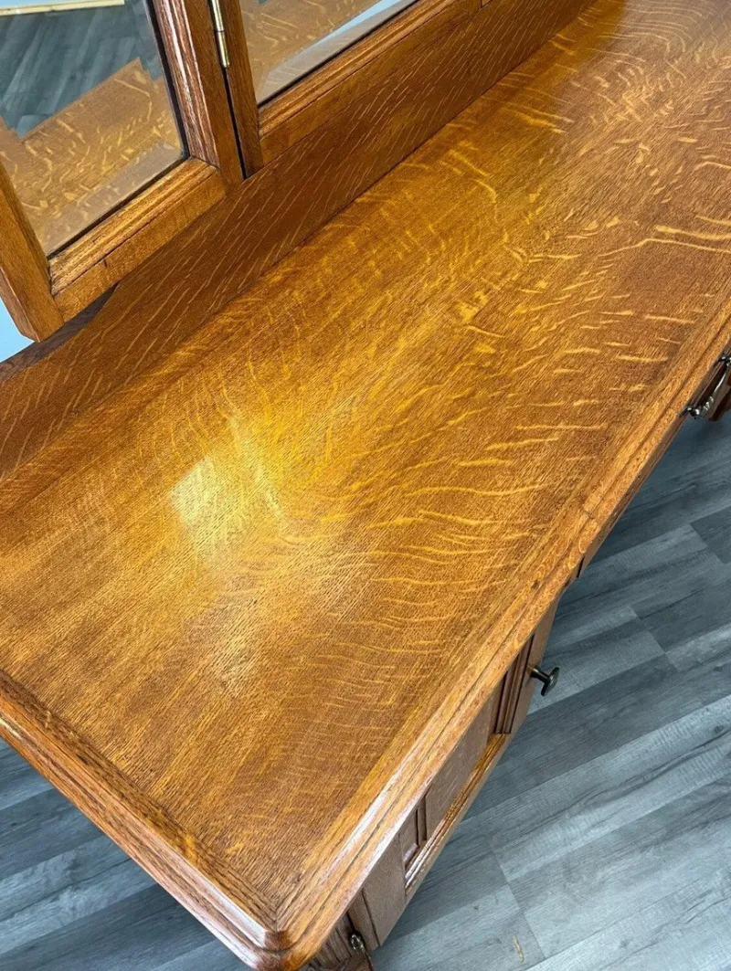 Online Pamono Vintage French Dressing Table with Mirror in Oak