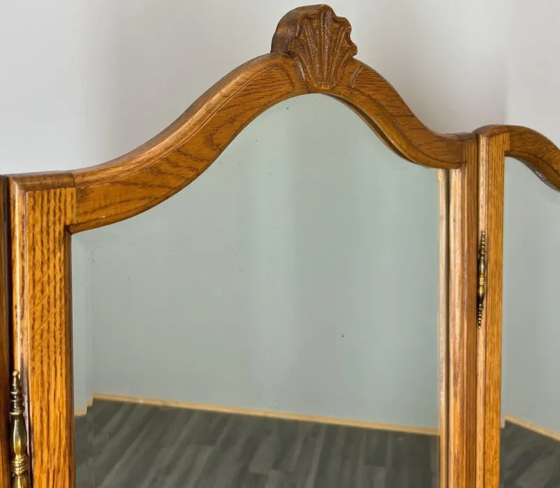 Pamono Vintage French Dressing Table with Mirror in Oak> Dressing Tables