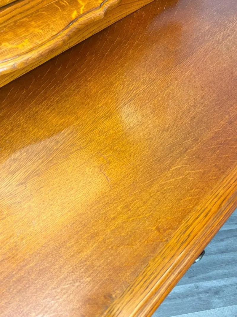 Pamono Vintage French Dressing Table with Mirror in Oak> Dressing Tables