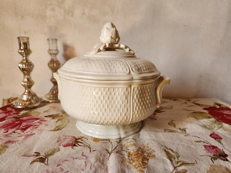 Pamono Vintage French Ironstone Pont Aux Choux Series Soup Tureen with Artichoke Lid from Gien, 1960s> Serving Dishes