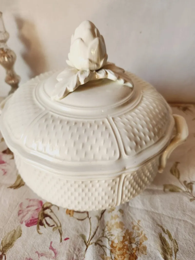 Pamono Vintage French Ironstone Pont Aux Choux Series Soup Tureen with Artichoke Lid from Gien, 1960s> Serving Dishes