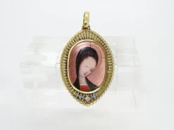 Pamono Vintage French 18k Gold and Enamel Pendant, 1900><noscript><img width=