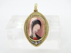 Pamono Vintage French 18k Gold and Enamel Pendant, 1900><noscript><img width=
