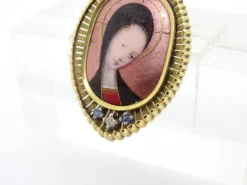 Pamono Vintage French 18k Gold and Enamel Pendant, 1900><noscript><img width=