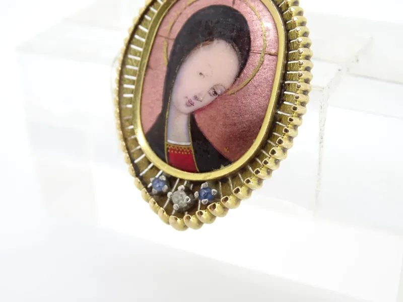 Pamono Vintage French 18k Gold and Enamel Pendant, 1900> Necklaces