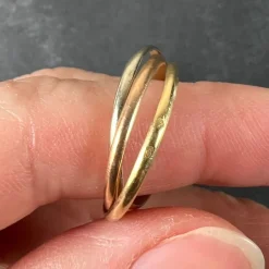 Sale Pamono Vintage French 18K White Rose Yellow Gold Trinity Wedding Ring