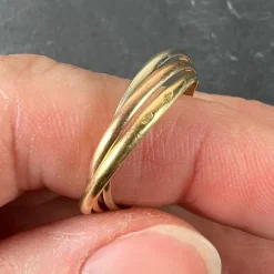 Sale Pamono Vintage French 18K White Rose Yellow Gold Trinity Wedding Ring