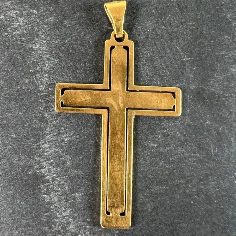 New Pamono Vintage French 18k Yellow Gold Cross Pendant, 1960s