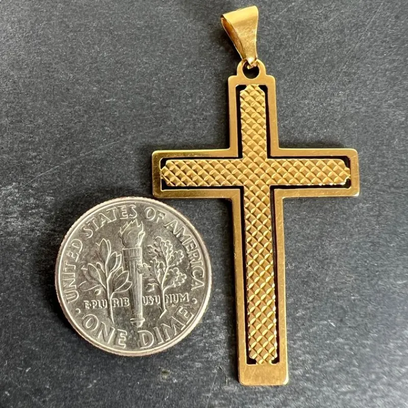New Pamono Vintage French 18k Yellow Gold Cross Pendant, 1960s