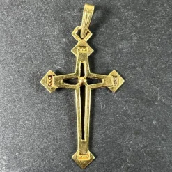 Pamono Vintage French 18k Yellow Gold Cross Pendant, 1950s