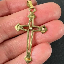 Pamono Vintage French 18k Yellow Gold Cross Pendant, 1950s