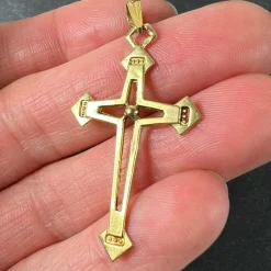 Pamono Vintage French 18k Yellow Gold Cross Pendant, 1950s
