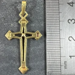 Pamono Vintage French 18k Yellow Gold Cross Pendant, 1950s
