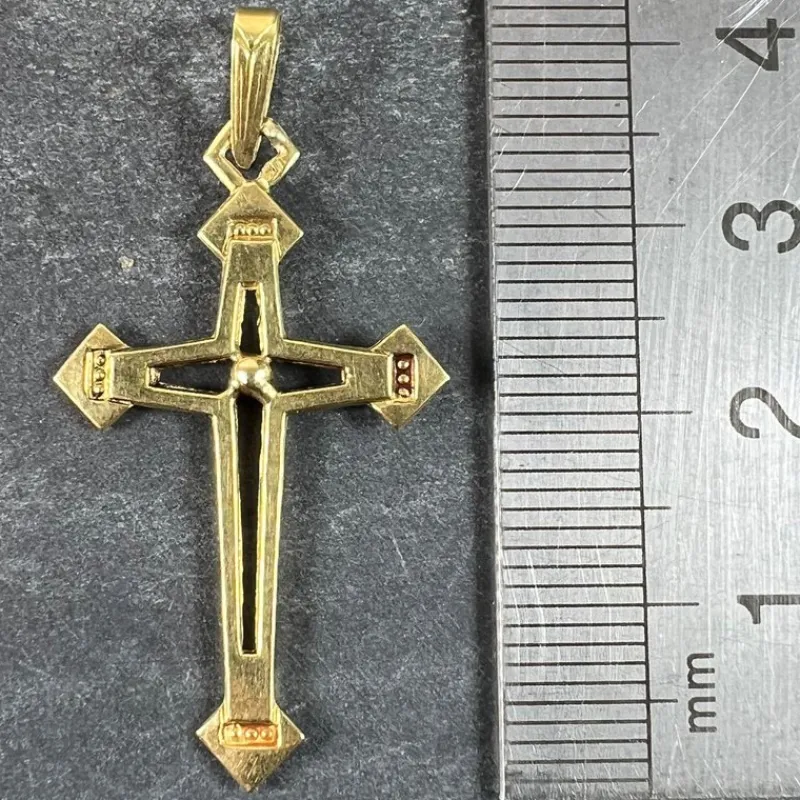 Pamono Vintage French 18k Yellow Gold Cross Pendant, 1950s