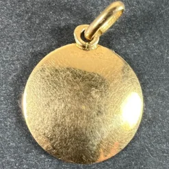 Pamono Vintage French Libra Star Sign Zodiac 18k Yellow Gold Charm Medal Pendant, 1960s><noscript><img width=
