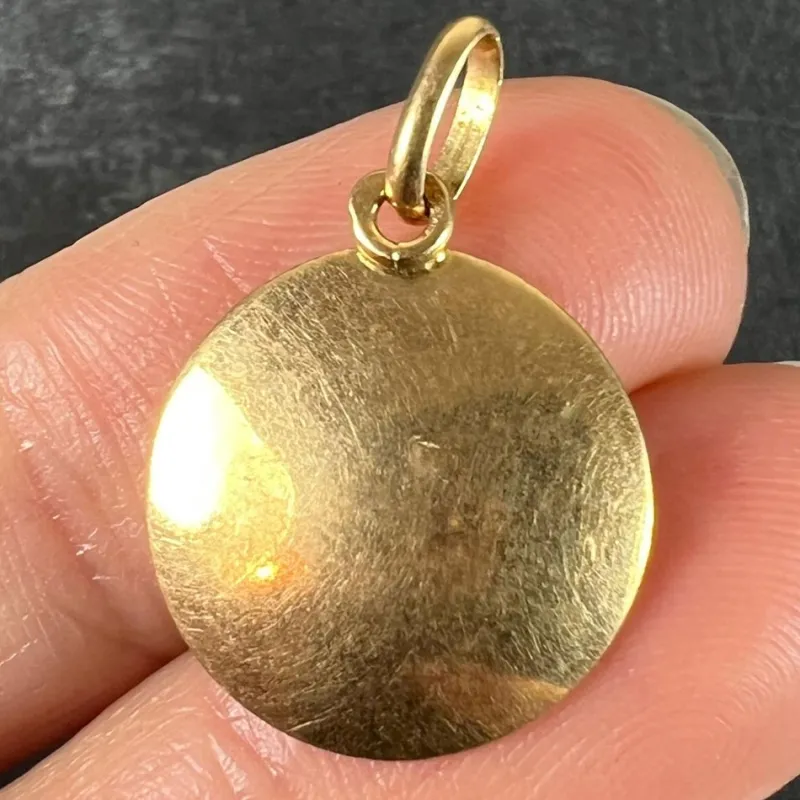 Pamono Vintage French Libra Star Sign Zodiac 18k Yellow Gold Charm Medal Pendant, 1960s> Necklaces