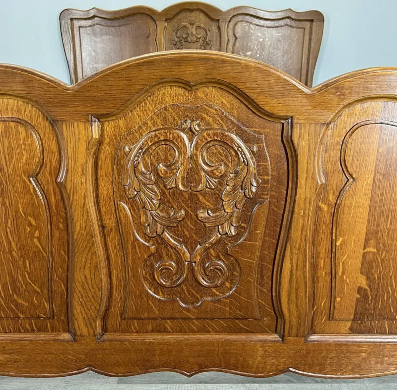 Pamono Vintage French Louis Bed Frame in Oak> Beds & Bedroom Sets