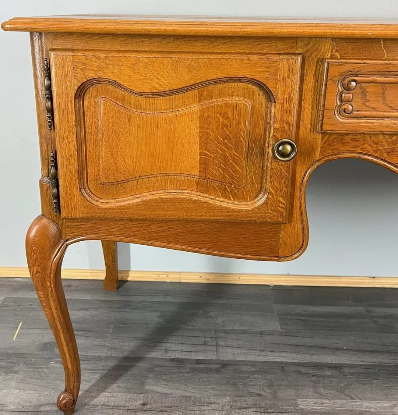 Hot Pamono Vintage French Louis Style Carved Desk with Storage