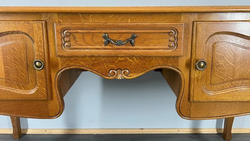 Hot Pamono Vintage French Louis Style Carved Desk with Storage