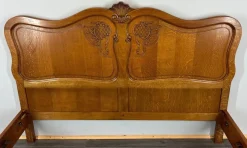 Pamono Vintage French Louis XVI Style Oak Double Carved Bed Frame><noscript><img width=