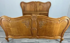 Hot Pamono Vintage French Louis XVI Style Double Carved Bed in Oak