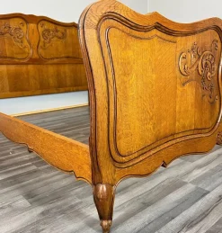 Sale Pamono Vintage French Louis XVI Style Double Carved Bed in Oak