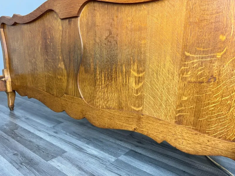 Sale Pamono Vintage French Louis XVI Style Double Carved Bed in Oak