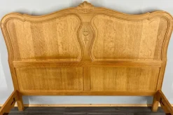 Clearance Pamono Vintage French Louis XVI Style Double Carved Bed Frame in Oak