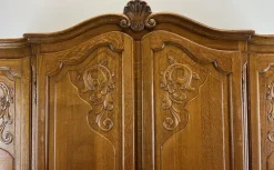 Pamono Vintage French Louis XVI Carved Oak 4-Door Armoire><noscript><img width=