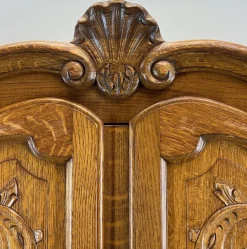 Pamono Vintage French Louis XVI Carved Oak 4-Door Armoire><noscript><img width=