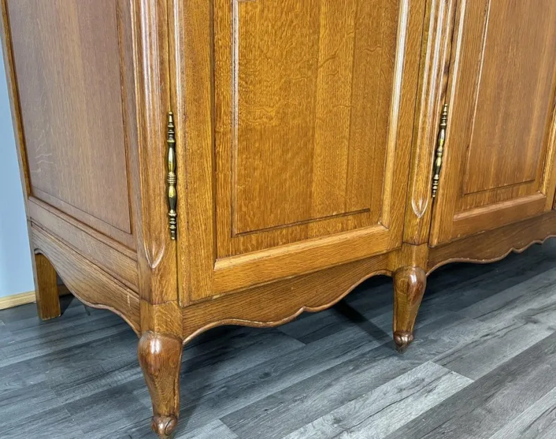 Pamono Vintage French Louis XVI Carved Oak 4-Door Armoire> Cabinets & Wardrobes