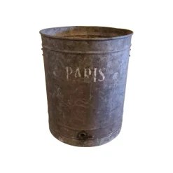 Pamono Vintage French Metal Zinc Barrel, 1920s> Planters And Jardiniere