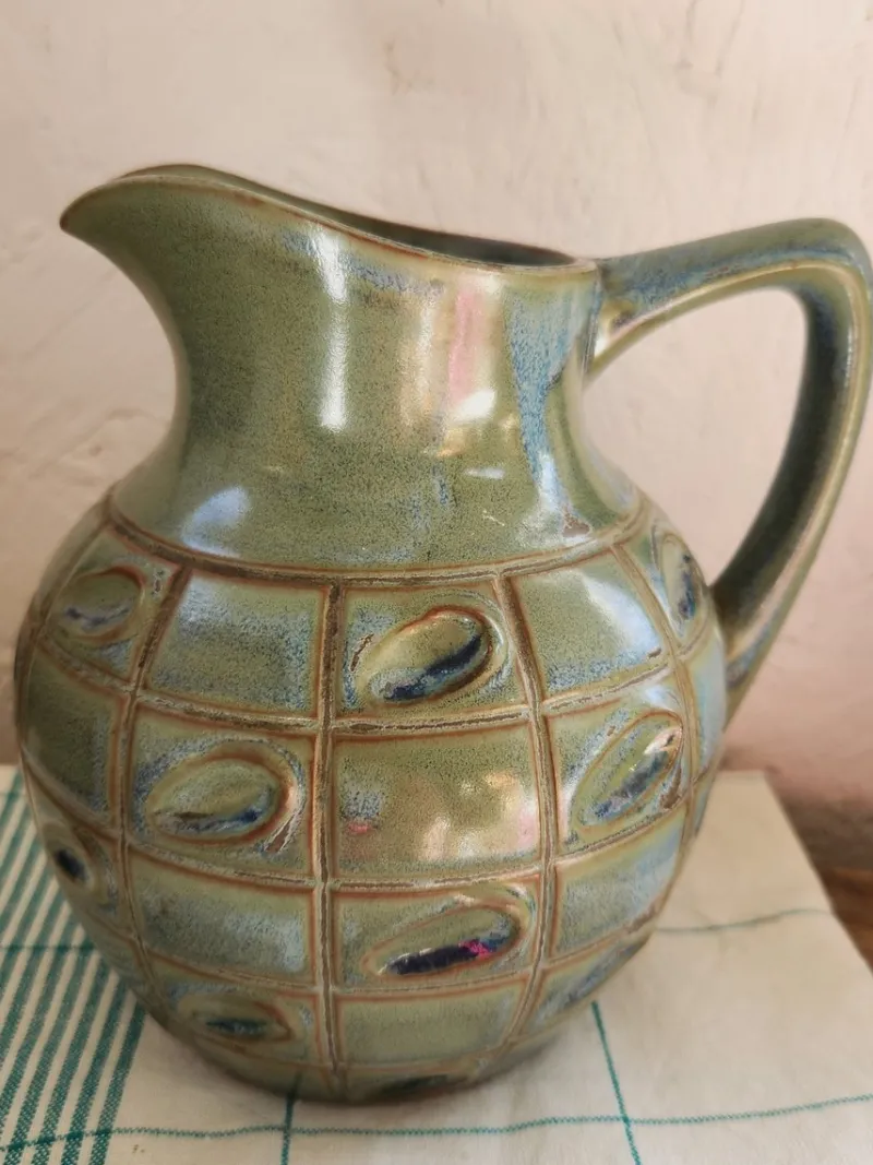 Pamono Vintage French No 408 Ceramic Pitcher by Denbac, 1930s> Bottles, Carafes & Jugs