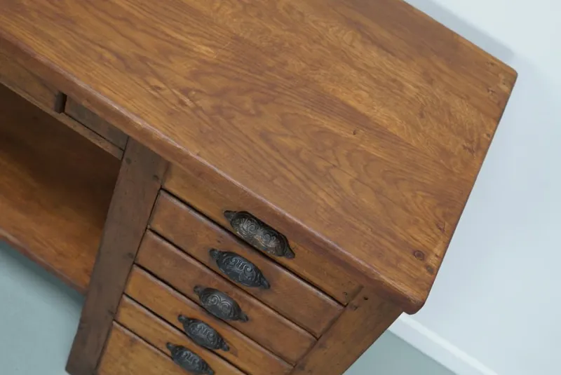 Hot Pamono Vintage French Oak and Beech Workbench, 1930s