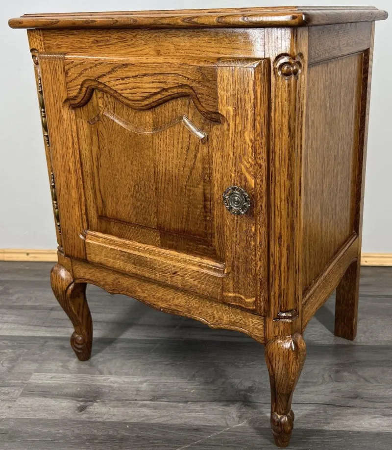 New Pamono Vintage French Oak Bedside Tables, Set of 2